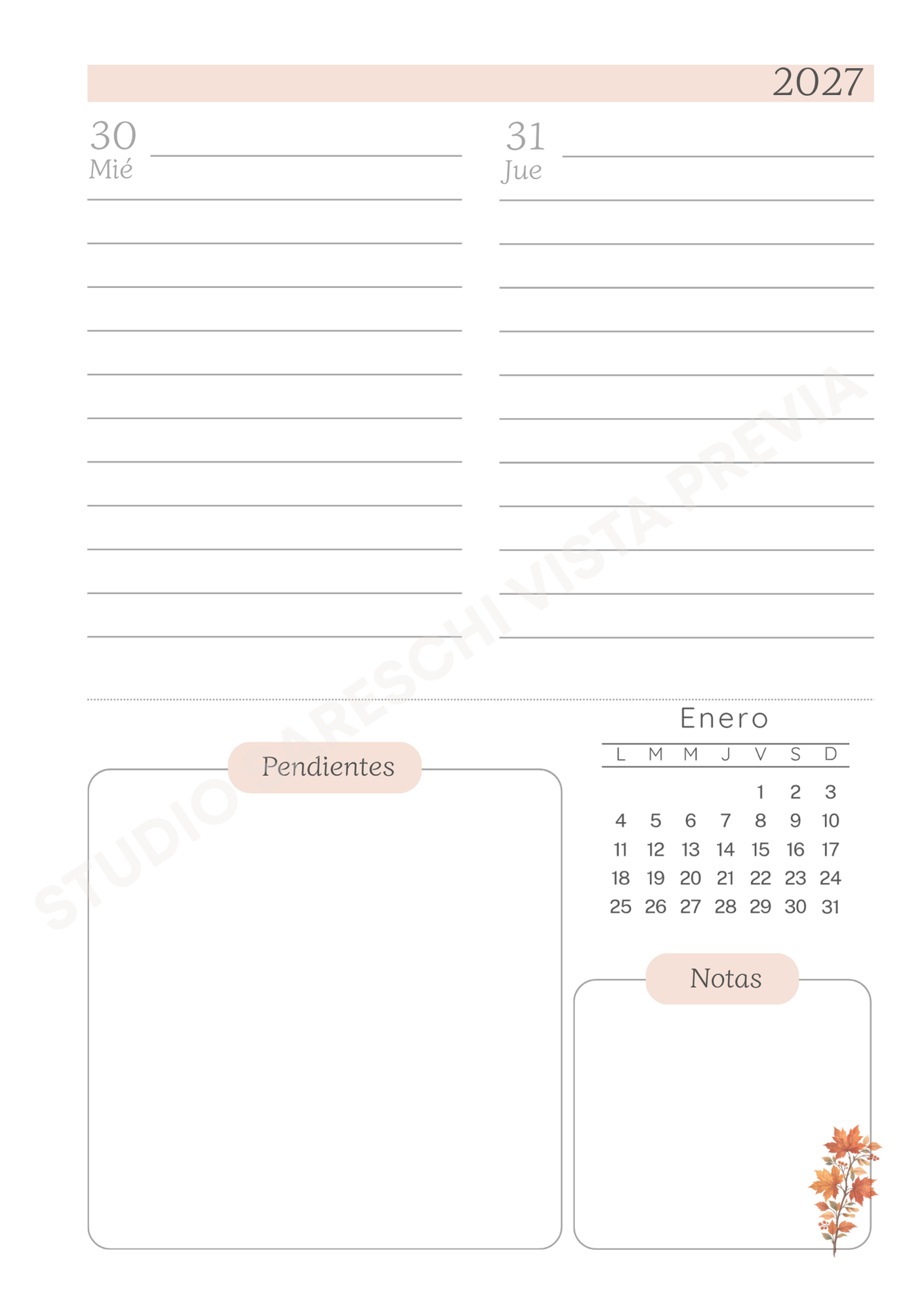 Vista 2 de Agenda Cozy Reading 2027 - A5