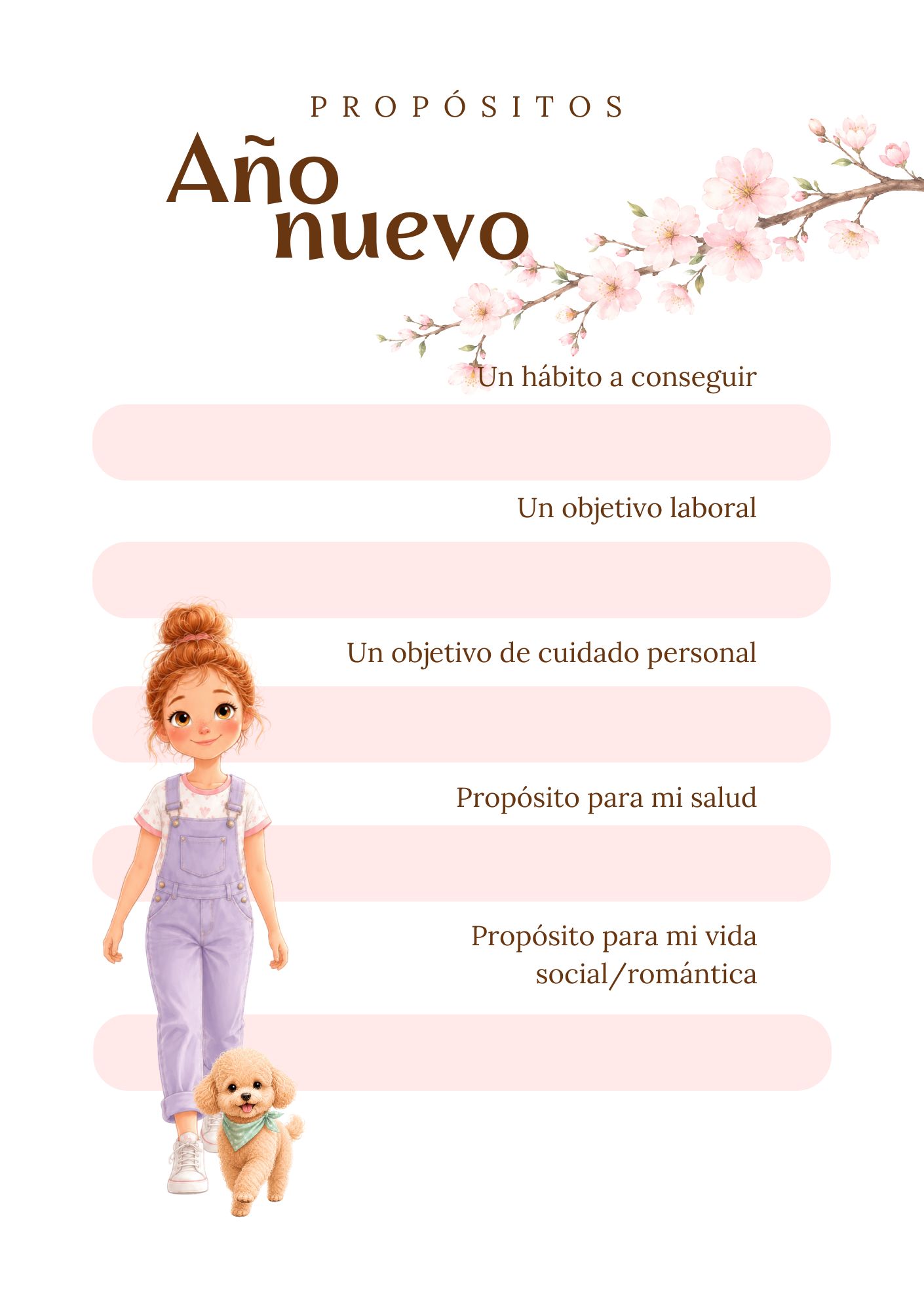 Vista 1 de Agenda A5 "Niña, cerezo y perrito"