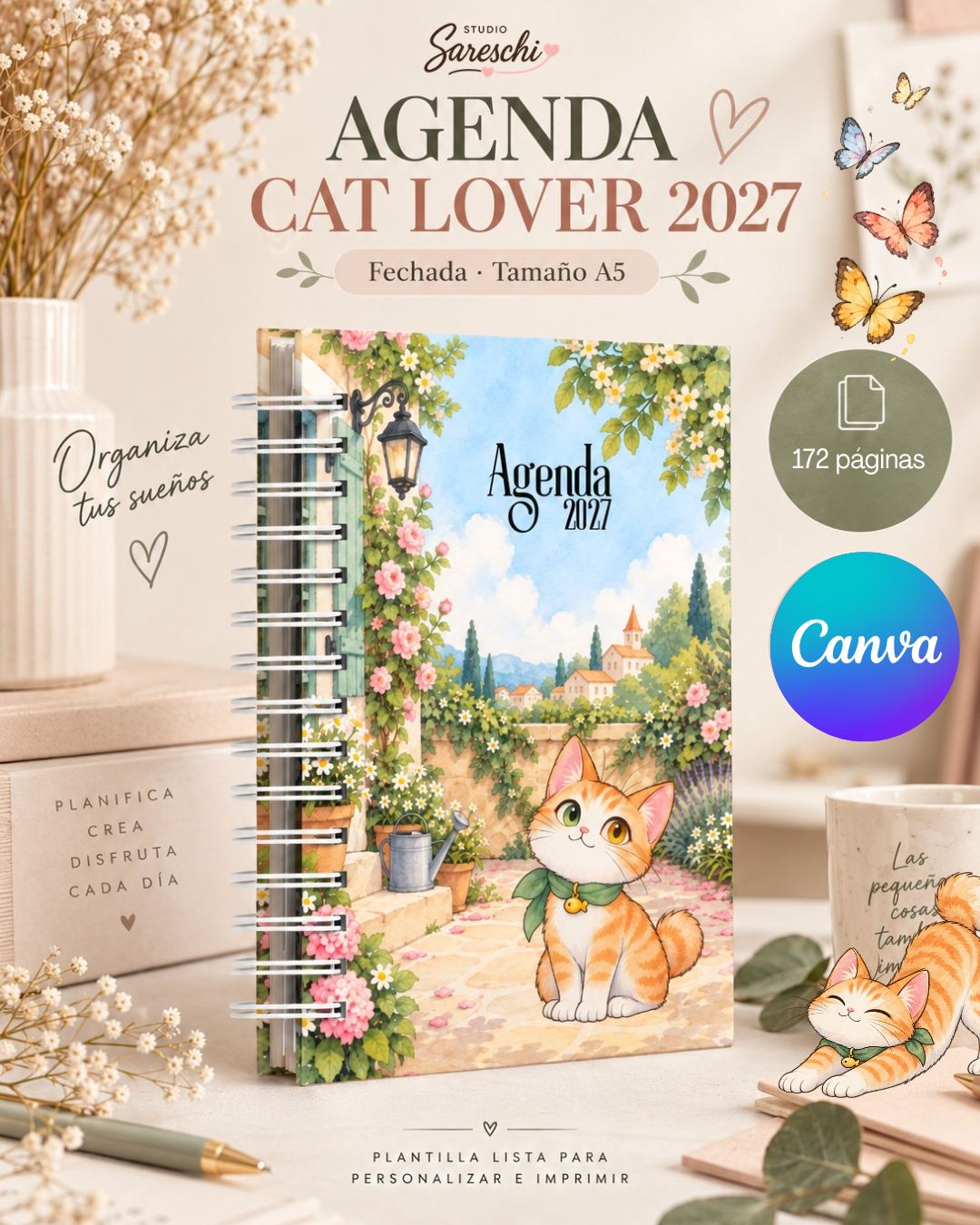 Agenda fechada 2027 "Cat Lover" - A5
