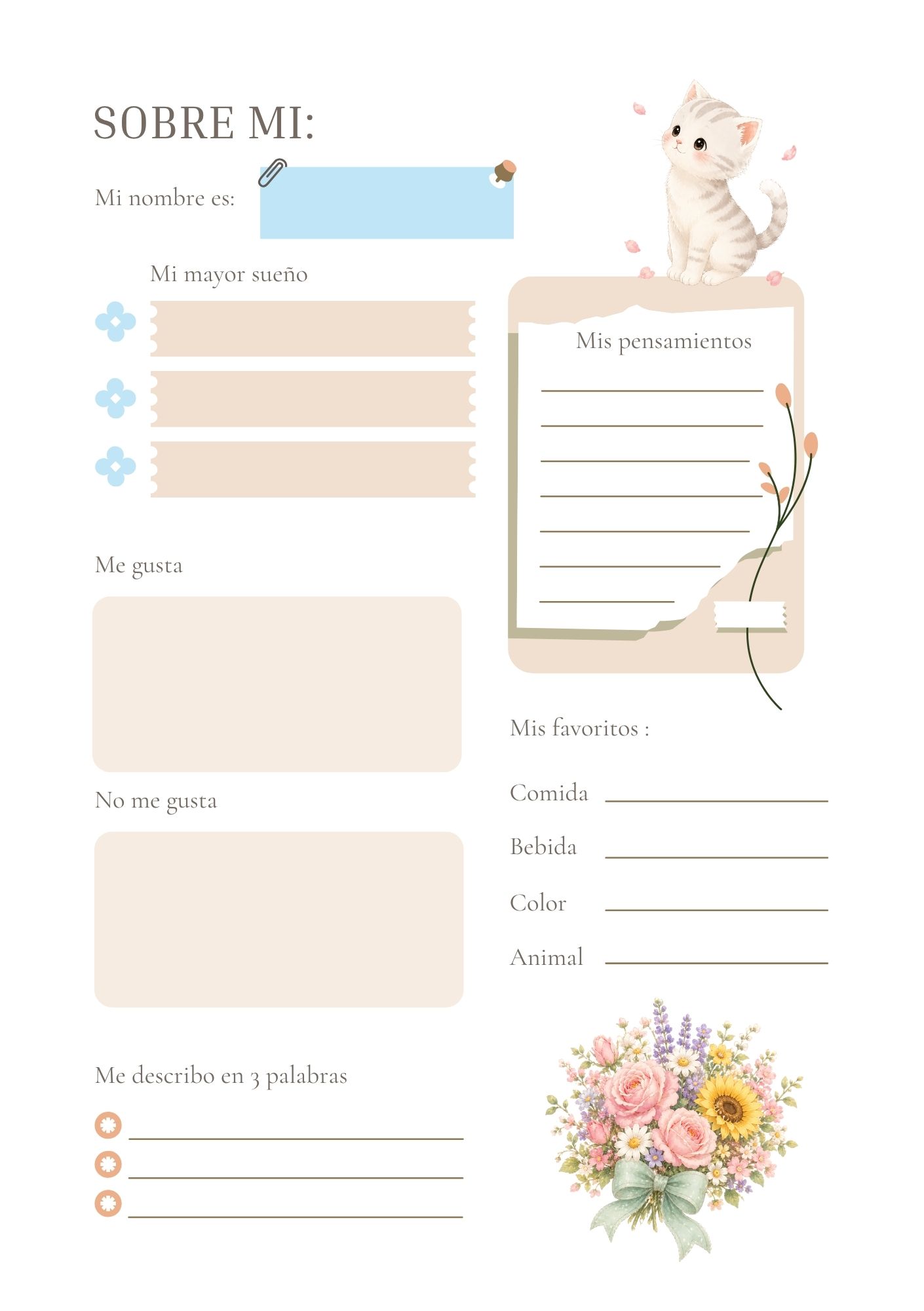 Vista 1 de Agenda A5 "Niña y gatito"