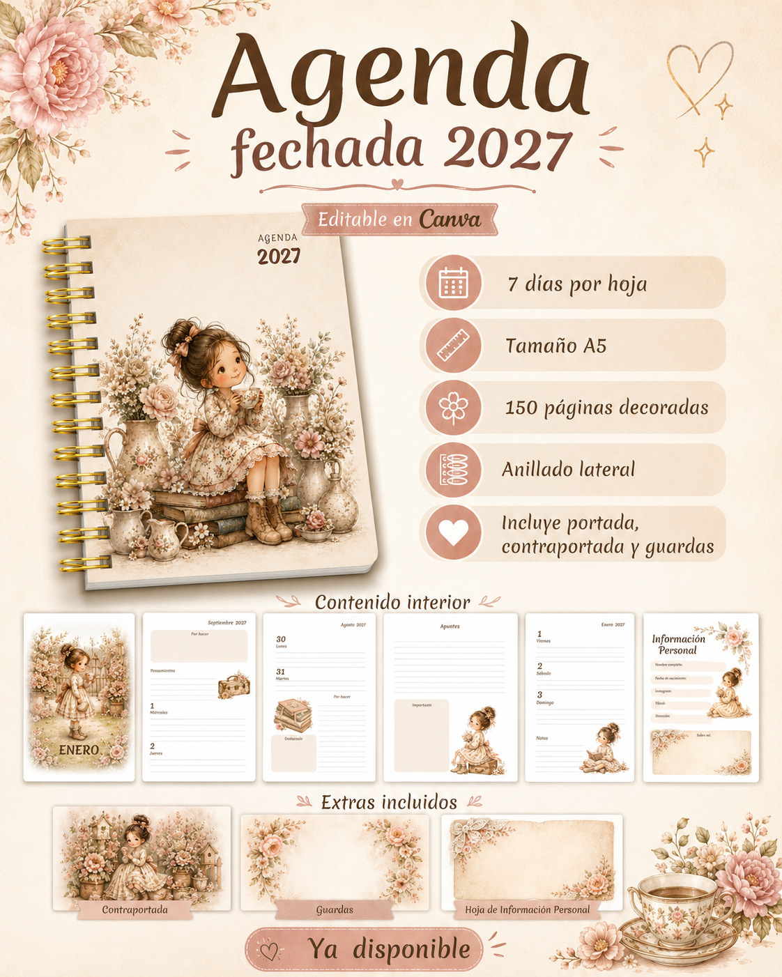 Agenda fechada 2027 "Momentos felices"