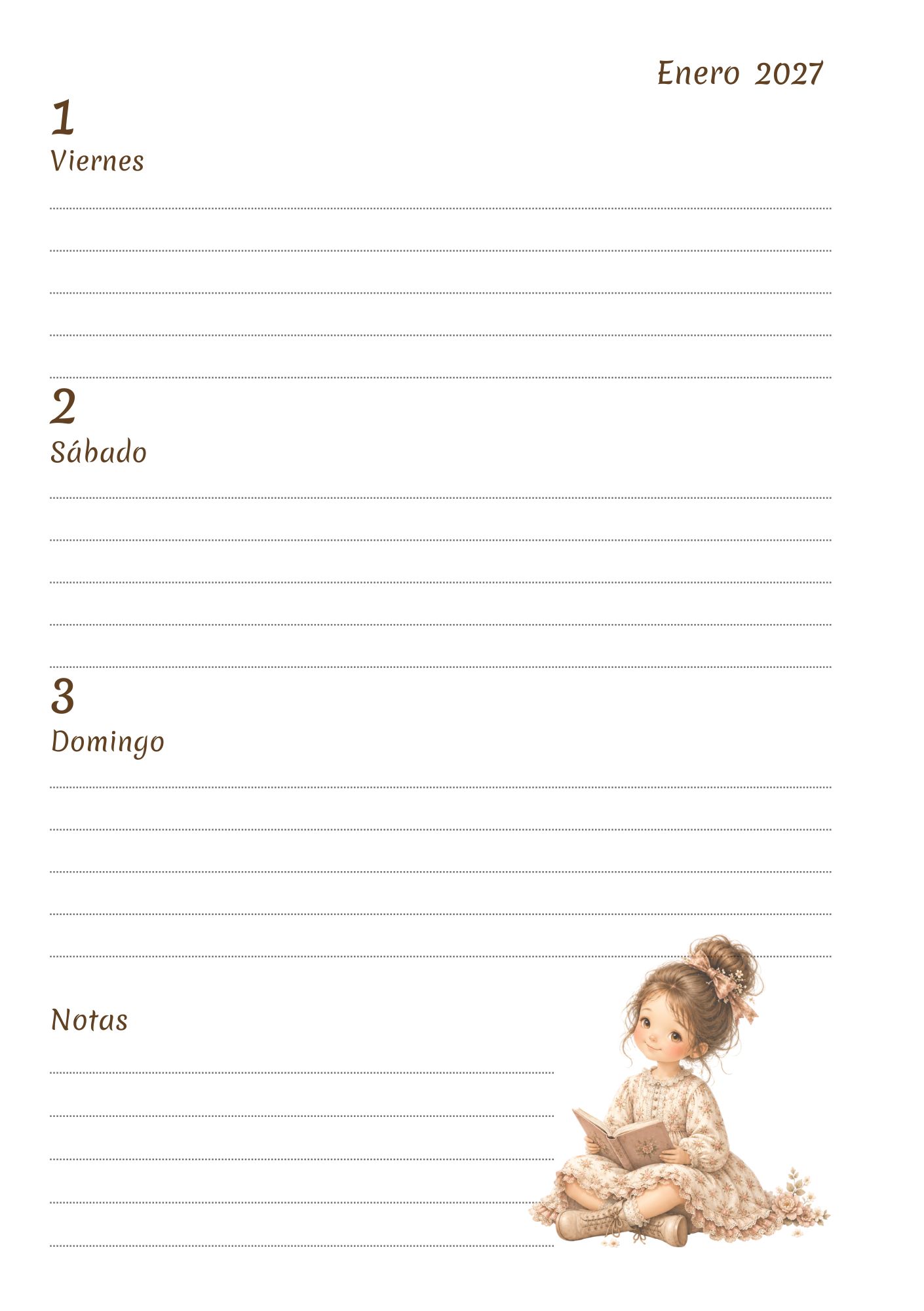 Vista 3 de Agenda fechada 2027 "Momentos felices"