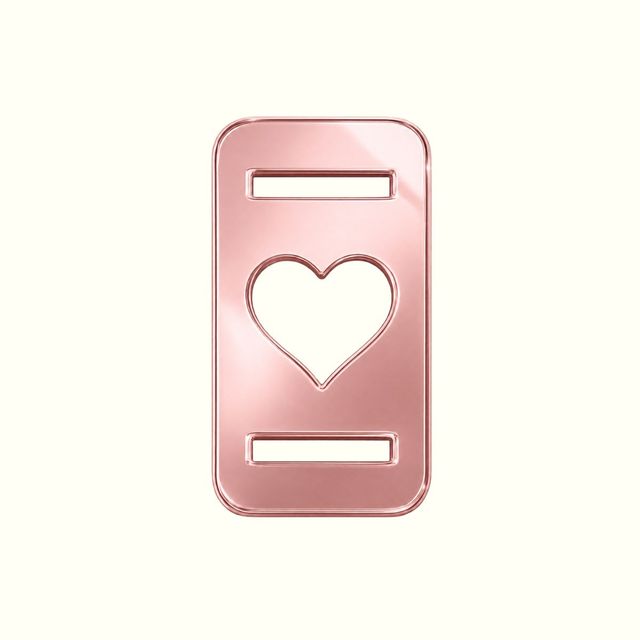 Pasacinta de acrílico corazón rectangular oro rosa x 10 und