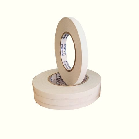 Cinta adhesiva blanca doble contacto 1/2 x 50m