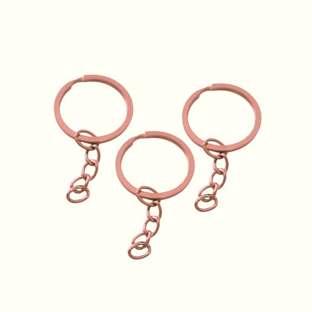 Argolla plana para llavero 30mm x 10 und oro rosa