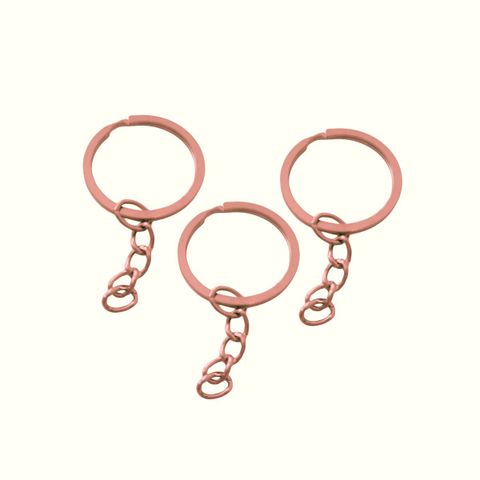Argolla plana para llavero 30mm x 10 und oro rosa