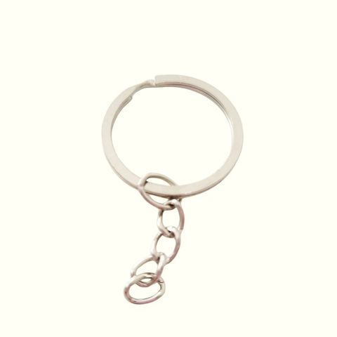 Argolla plana para llavero 30mm x 25 und plateada