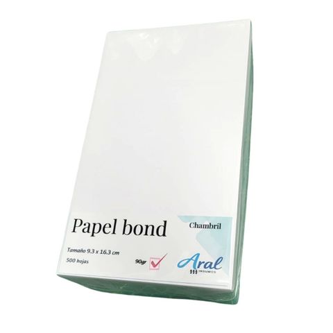 Bond 90gr libreta 9.3x16.3cm x 500 hojas