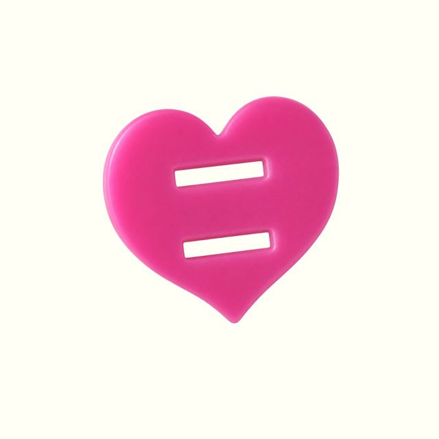 Pasacinta de acrílico corazón fucsia x 10 und