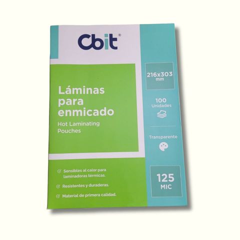 Lámina para enmicar A4 125micras Cbit x 100 ud