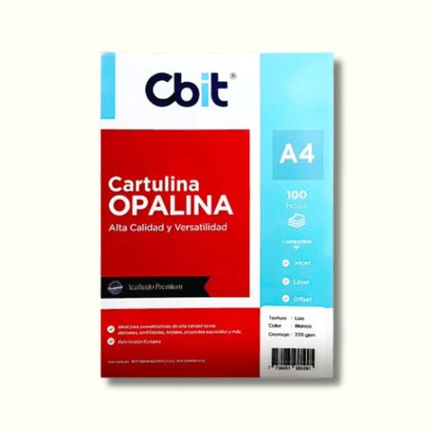 Opalina blanca 220gr A4 Cbit x 100 hojas