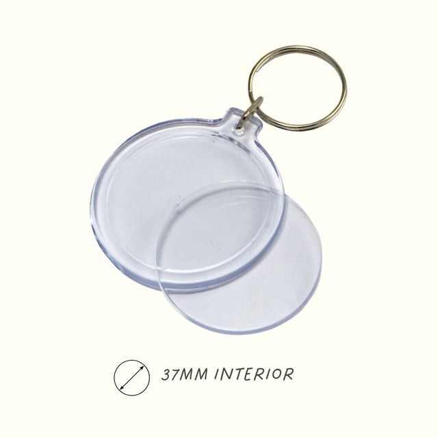 Llavero acrílico c/tapa circular x 10 und