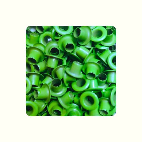 Ojalillo metálico #100 verde x 200 und
