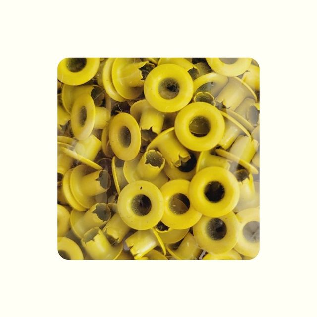 Ojalillo metálico #100 amarillo x 200 und