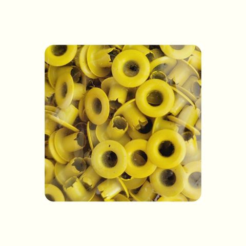 Ojalillo metálico #100 amarillo x 200 und