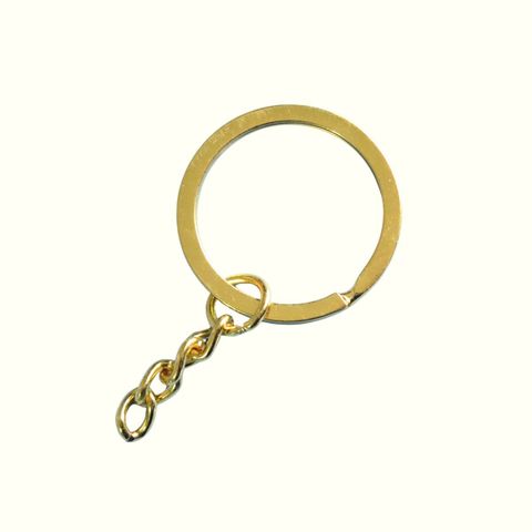 Argolla plana para llavero 30mm x 100 und dorada