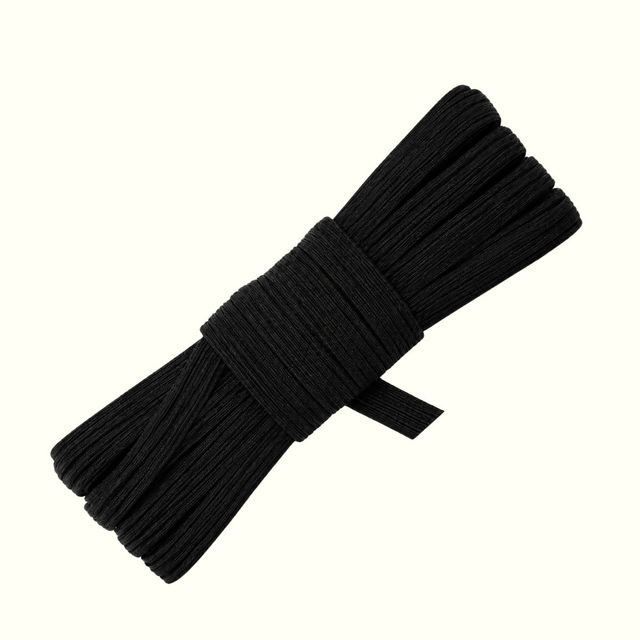 Elástico trencilla 7mm negro x 5m