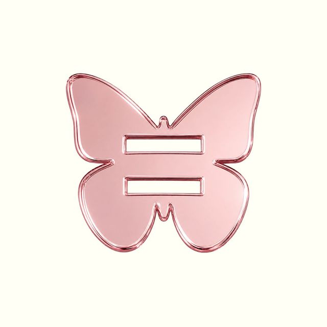 Pasacinta de acrílico mariposa oro rosa x 10 und