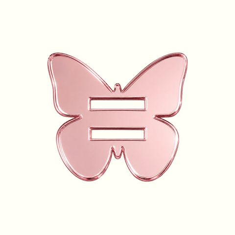 Pasacinta de acrílico mariposa oro rosa x 10 und