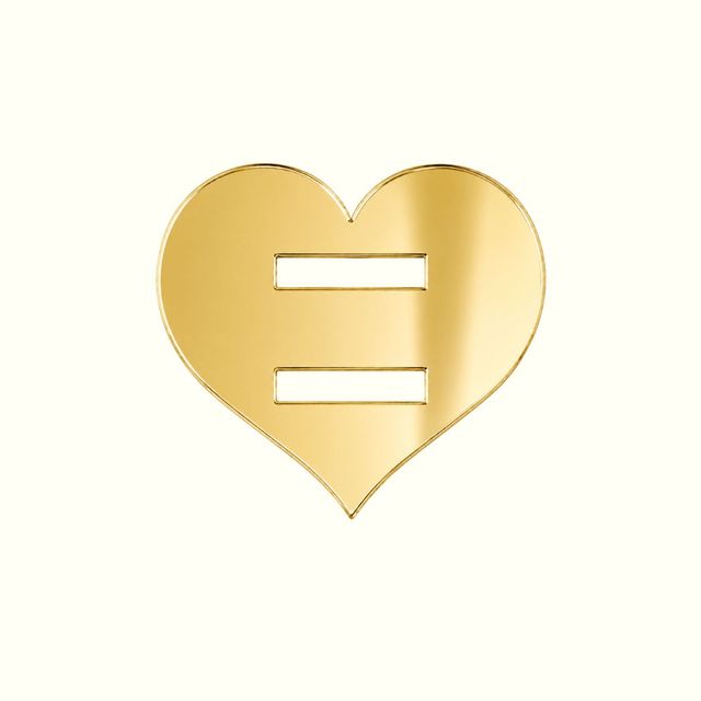 Pasacinta de acrílico corazón dorado x 10 und