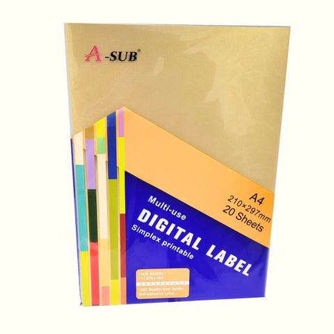Papel fotográfico adhesivo dorado 135gsm x 20 hojas