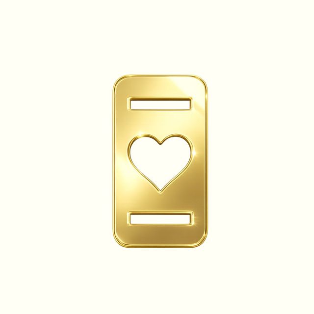 Pasacinta de acrílico corazón rectangular dorado x 10 und