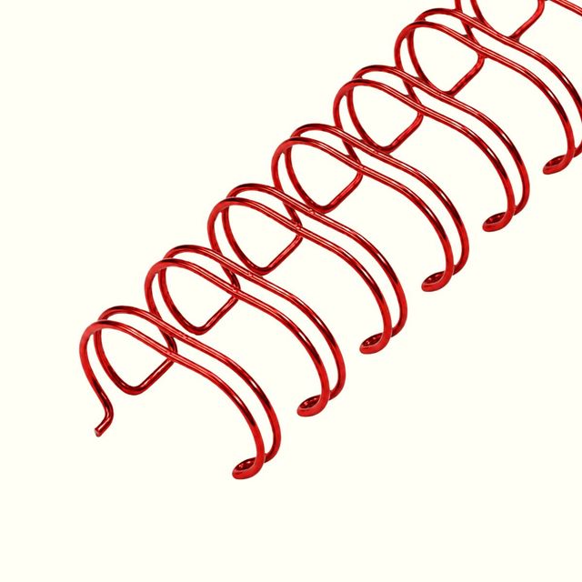 Anillo paso 2:1 de 3/4 A4 rojo cromado x 5 tiras de 23 aros