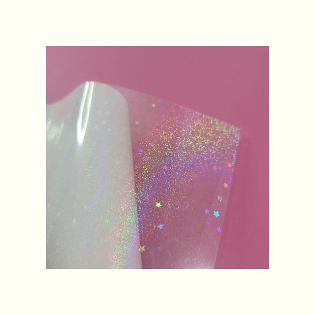 Laminado en frío holográfico estrella glitter rollo de 26cm x 5m