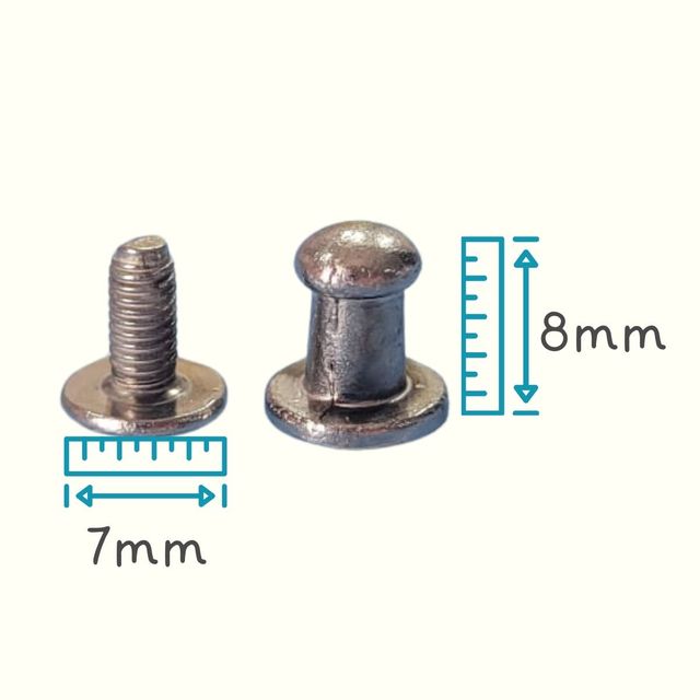 Perno atornillable de 8mm x 10und plateado