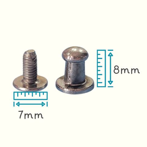 Perno atornillable de 8mm x 10und plateado